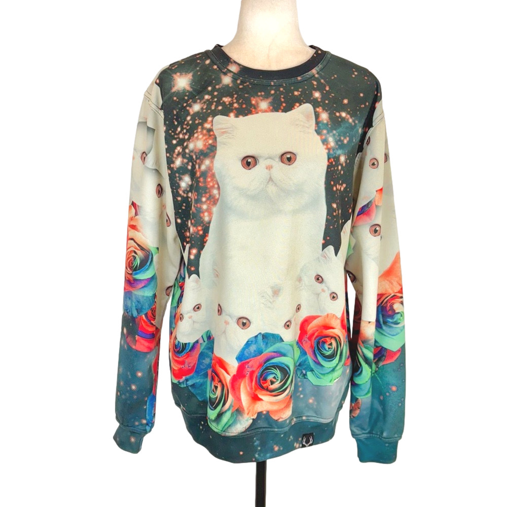 Aloha From Deer cat floral sweatshirt